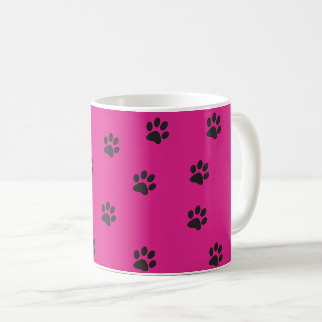 Mug Papillons de chat noir rose (Devant droit)