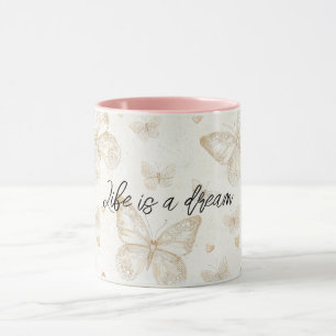 Mug Papillons de crème petits coeurs