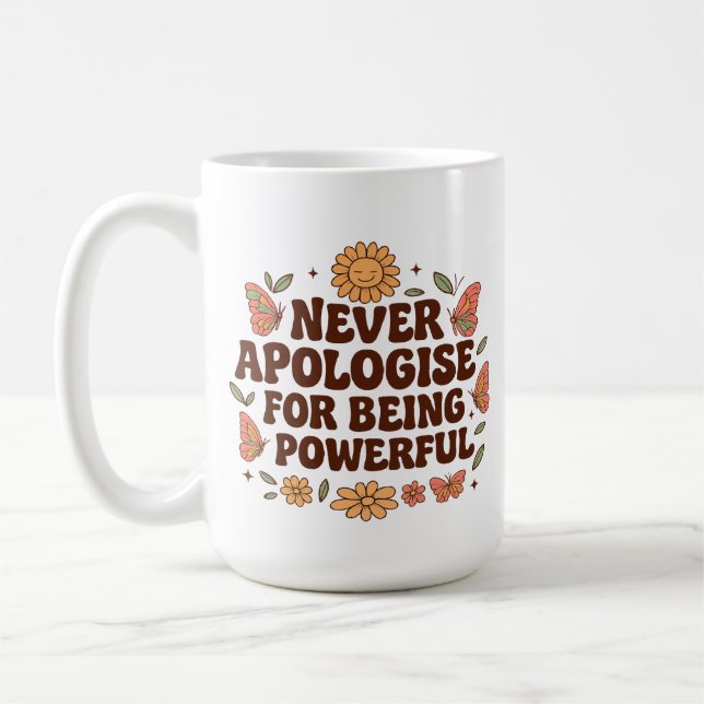 Mug Papillons de fleurs bohèmes inspirants, au dos (Gauche)