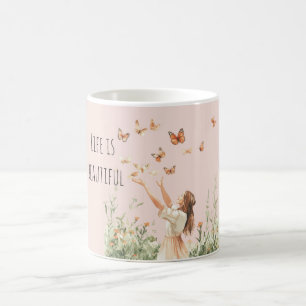 Mug Papillons de pêche de belle vie