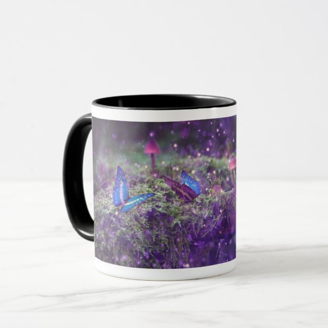Mug Papillons d'Imaginaire et champignons (Devant gauche)