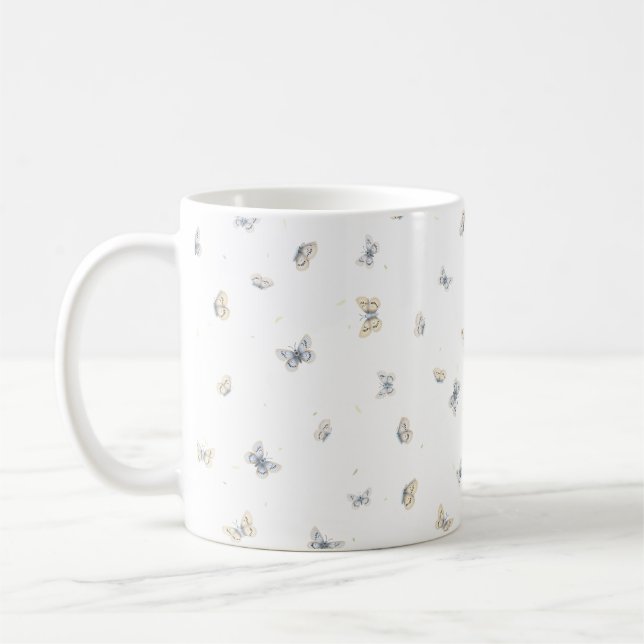 Mug Papillons Dreamy Blue & Cream Imprimer (Gauche)