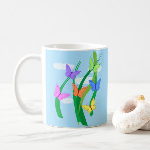 Mug Papillons et ciel colorés