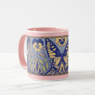 Mug Papillons et panneaux Art Nouveau vintages