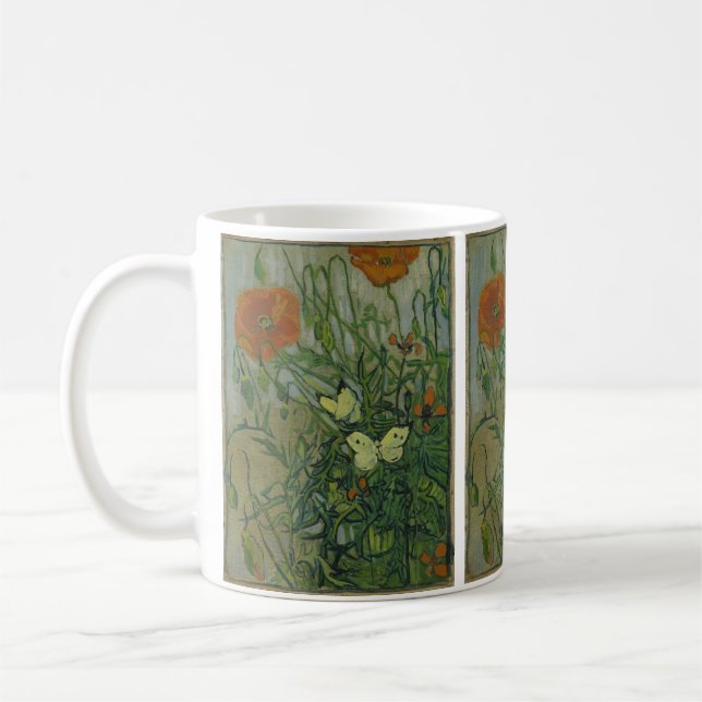 Mug Papillons et papillons par Vincent van Gogh (Gauche)