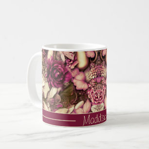 Mug Papillons Et Roses De Collage Décoratifs