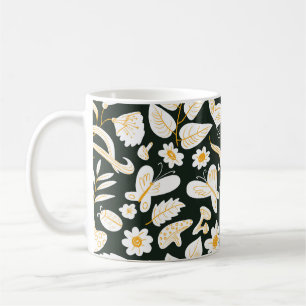 Mug Papillons & Fleurs : Motif d'été Doodle.