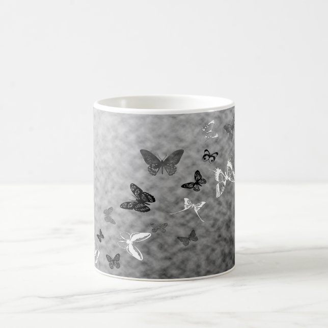 Mug Papillons noirs et blancs (Centre)