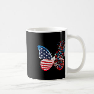 Mug Papillons patriotiques signes de paix 4 juillet dr