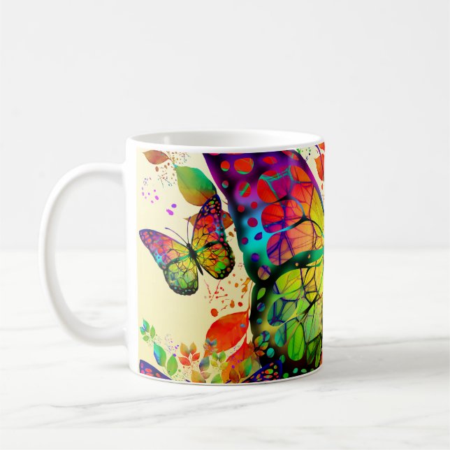 MUG PAPILLONS PRINTANIERS NATURE COLORÉE (Gauche)