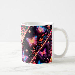Mug Papillons, rêves floraux et élégance dorée