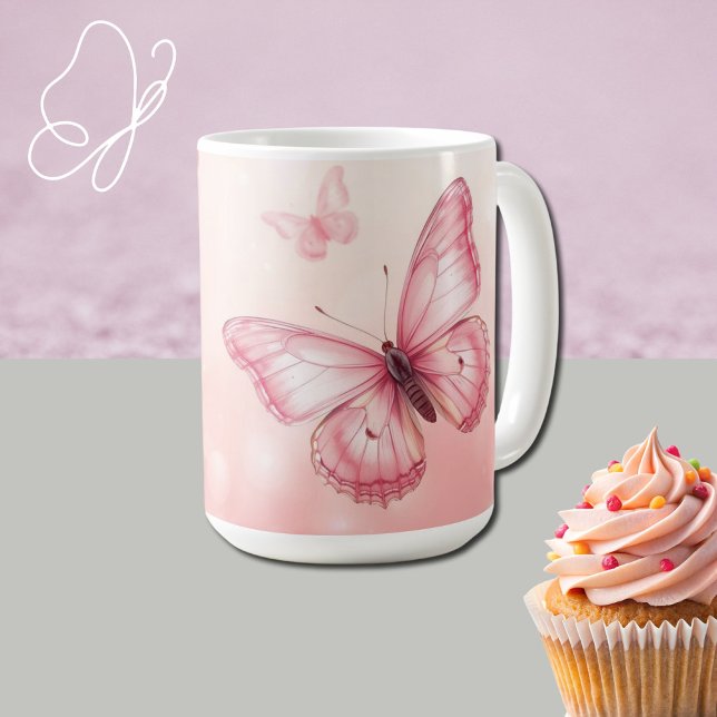 Mug papillons roses charmants (Créateur téléchargé)