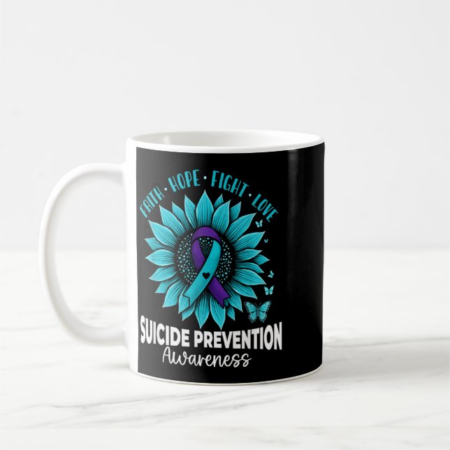 Mug Papillons Tournesol Prévention du Suicide Sensibil (Gauche)