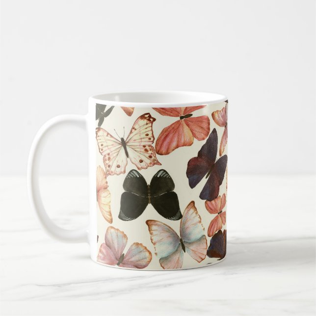 Mug Papillons tropicaux : Motif imperméable. (Gauche)