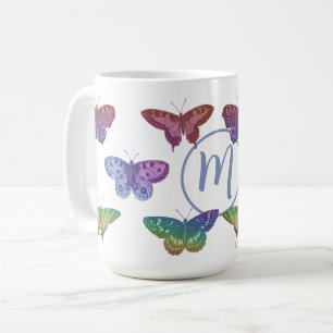 Mug papillons vintages colorés papillons papillons pap