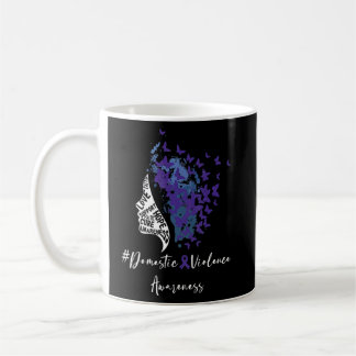 Mug Papillons violets avec ruban violence domestique