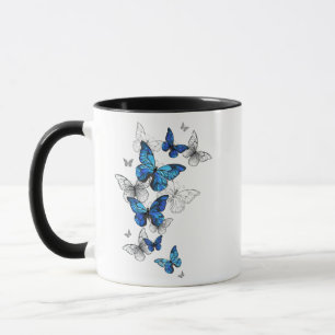 Mug Papillons volants bleus Morpho