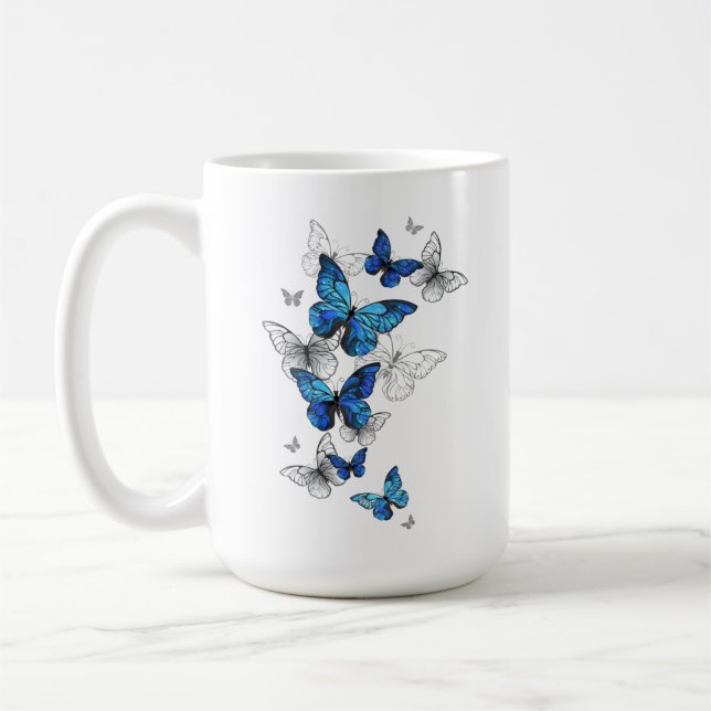 Mug Papillons volants bleus Morpho (Gauche)