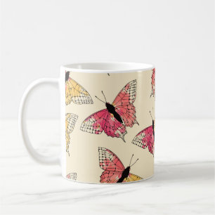Mug Papillons volants : motif en ivoire sans soudure