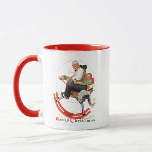 Mug Papy sur le cheval de basculage