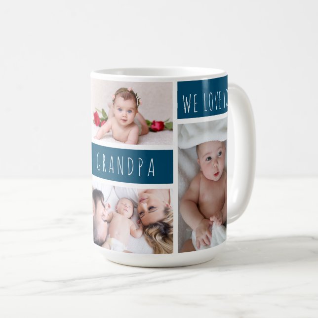 Mug Papy We Love You Photo Collage (Devant droit)