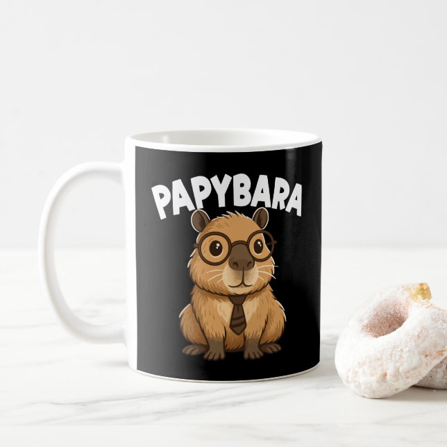 Mug Papybara Funny Capybara Papa (Avec donut)