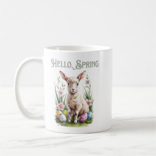 Mug Pâques Aquarelle, Oeufs et Fleurs