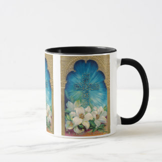 Mug Pâques avec la croix et les lis