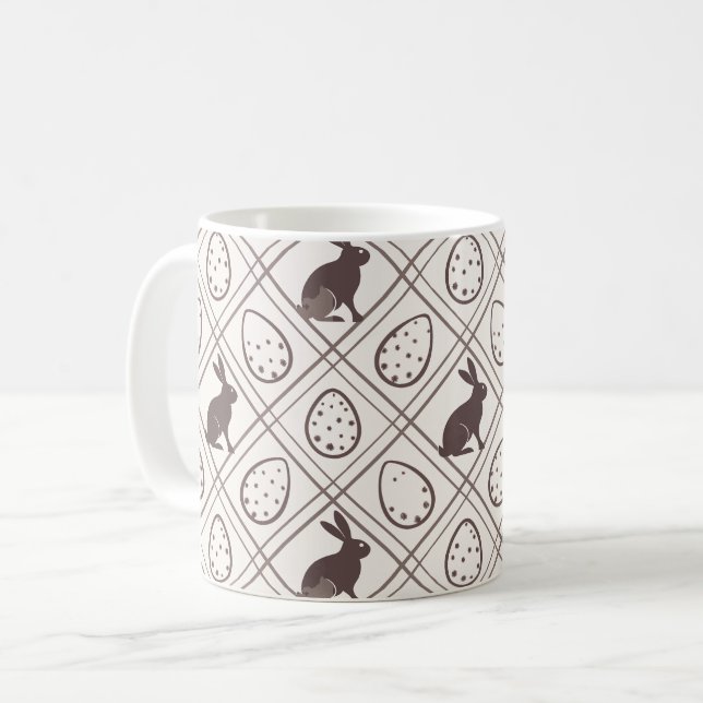 Mug Pâques carreaux marron   (Devant gauche)