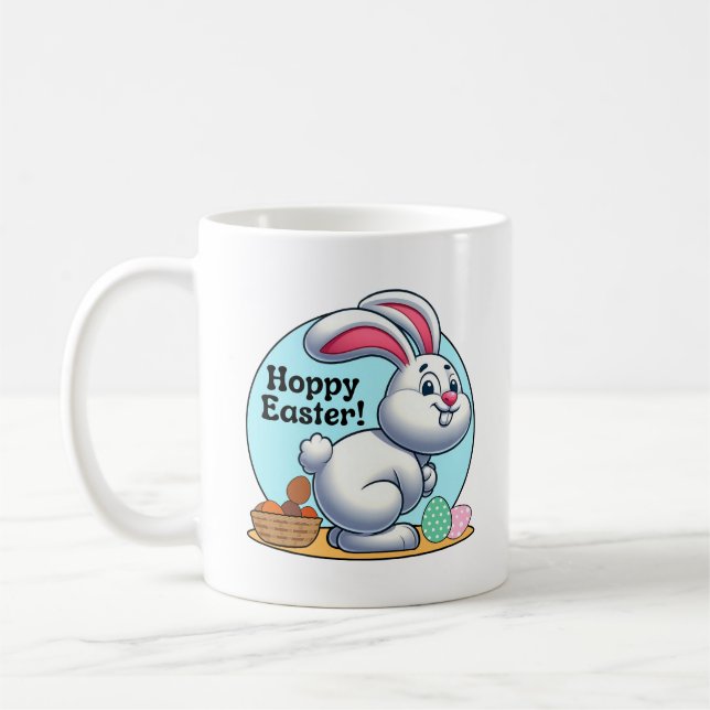 Mug Pâques chanceuses ! Lapin de Pâques Poop Oeufs Cho (Gauche)