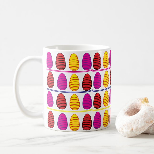 Mug Pâques Coloré Joyeuses Œufs de Pâques  (Avec donut)