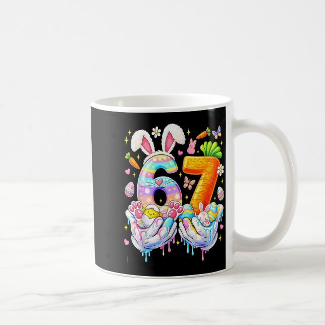 Mug Pâques drôle 67 Six Sept Lapin Œufs Mem Femmes (Droite)