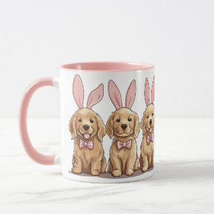 Mug Pâques Golden Retriever Chiens Chiens Chiens Lapin