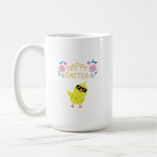 Mug Pâques joyeuses d'un poussin Cool sur un