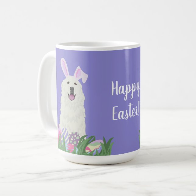 Mug Pâques personnalisables Great Pyrenees (Devant gauche)