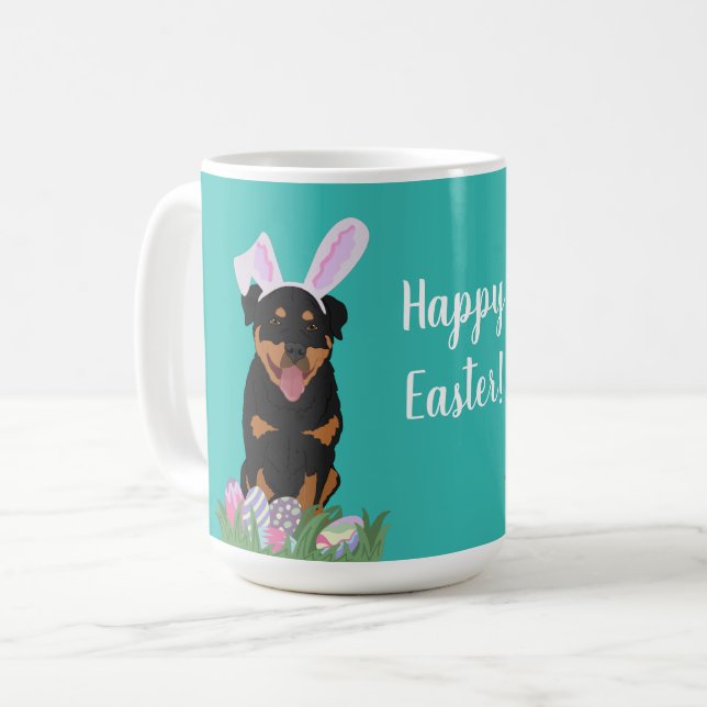 Mug Pâques personnalisables Rottweiler (Devant gauche)