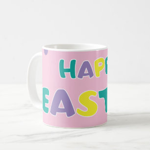 Mug Pâques pois Pastel Rose joyeuses