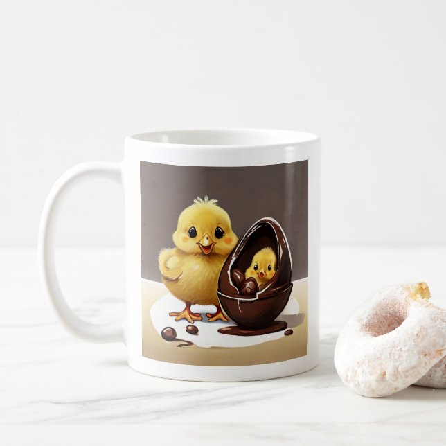 Mug Pâques poulet et poulet (Avec donut)