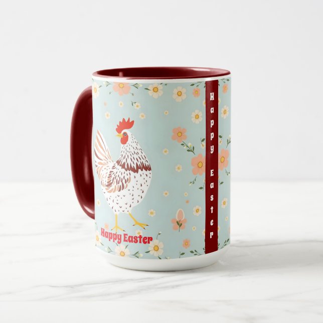 Mug Pâques Vintage Vacances au poulet (Devant gauche)