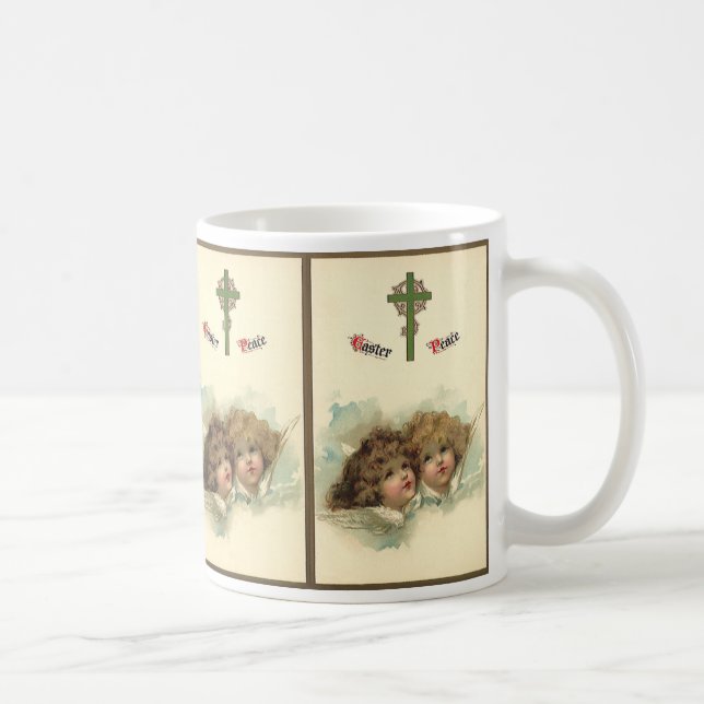 Mug Pâques vintages, Anges angéliques Nuages au Ciel (Droite)