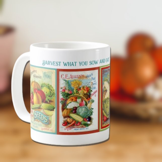 Mug Paquet vintage de semences de légumes (Créateur téléchargé)