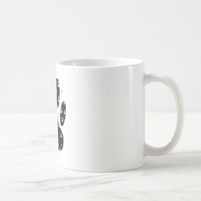 Mug Paquets blancs sur l'Empreinte de patte noir (Droite)