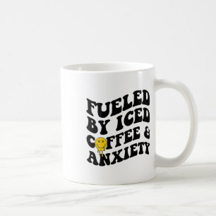 Mug Par Café Glacé Et Anxiété Santé Mentale À L'Arrièr