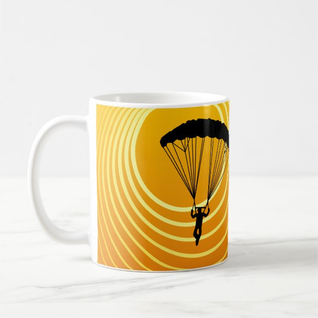 Mug parachutiste de scène du soleil (Gauche)