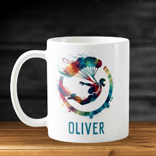 Mug Parachutiste Personnalisé Couleurs Aquarelle