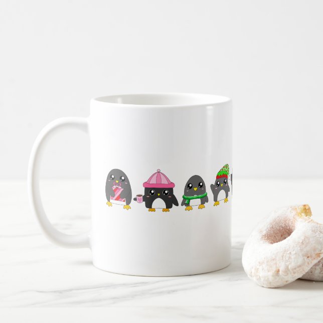 Mug Parade de manchots (Avec donut)