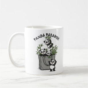 Mug Paradis du bambou des pandas mâchant la vie lentem