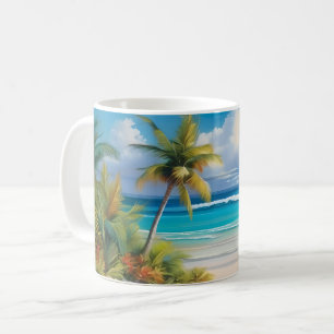 Mug Paradis Tropical Coloré Mer & Palmiers