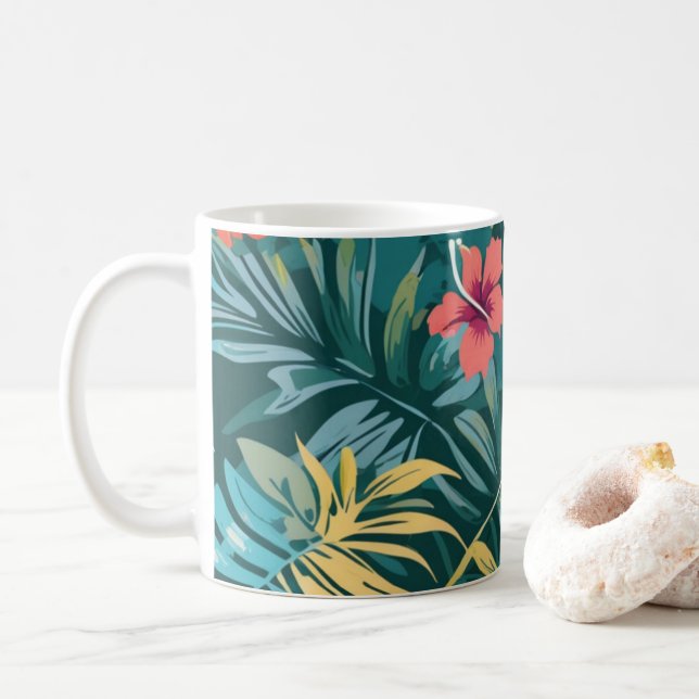 Mug Paradis Tropical Floral (Avec donut)