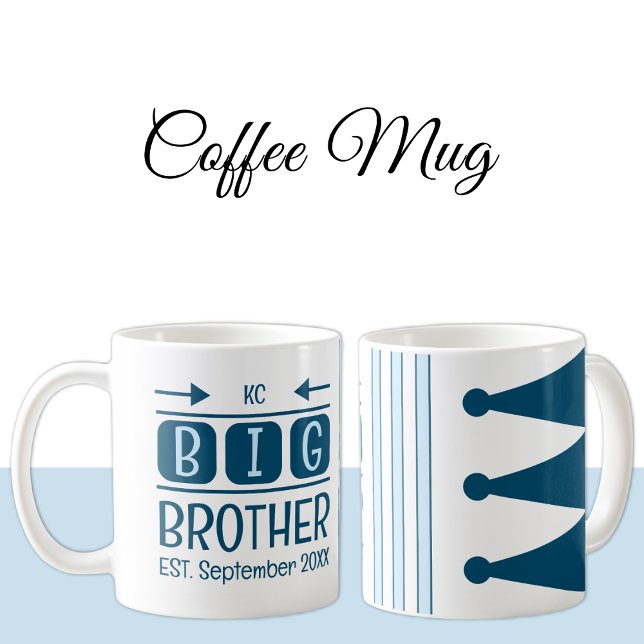 Mug Paraphe grand frère est. mois année bleue (Créateur téléchargé)